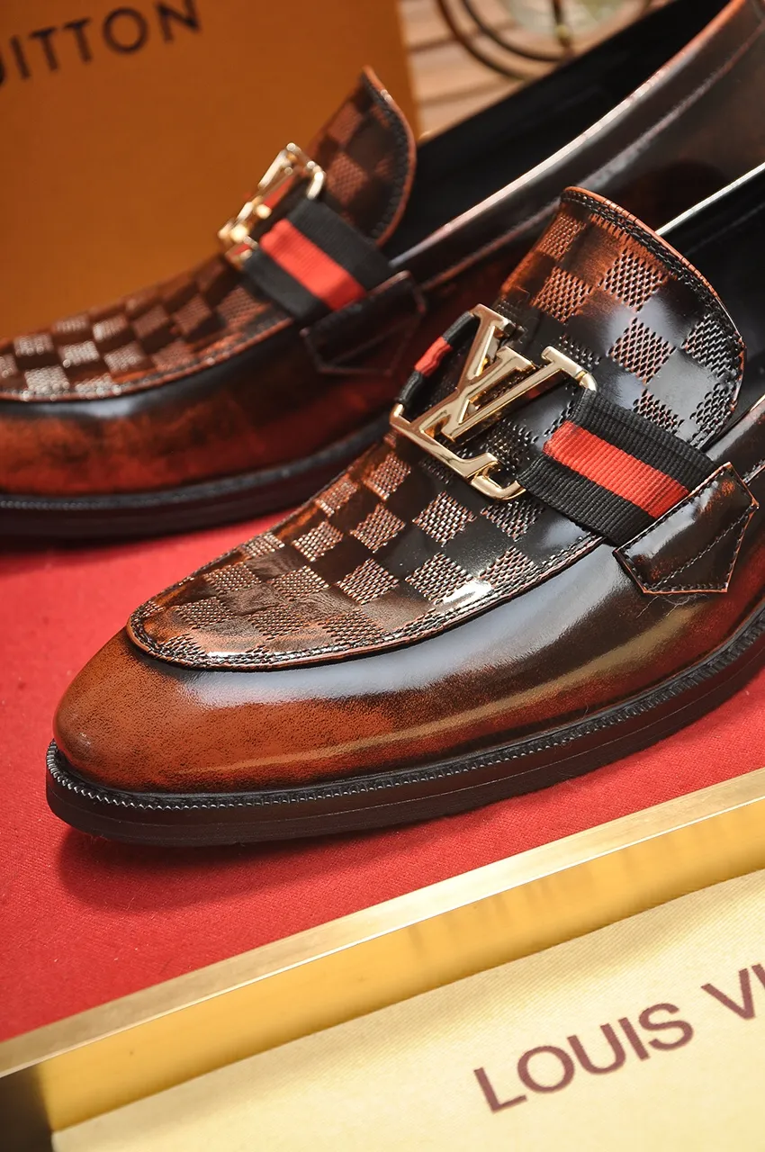 Men's shoes💰460💶【LOUIS VUITTON】(sheepskin lining) new cowhide LV formal shoes🎩🎩❗️🆘made one to one at the counter🎩original quality, imported cowhide upper➕full sheepskin lining➕original rubber outsole, {high quality visible}👣Size: 38-45 (45 custom-made)